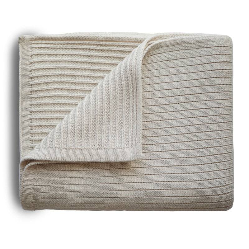 Mushie wiegdeken - Ribbed Beige Melange