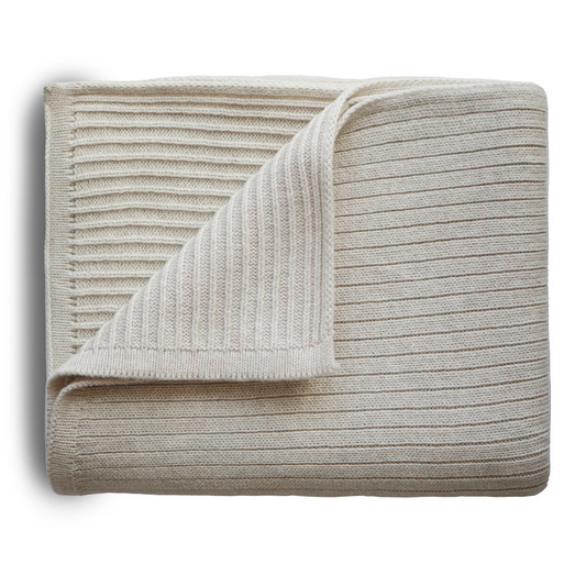Mushie wiegdeken - Ribbed Beige Melange