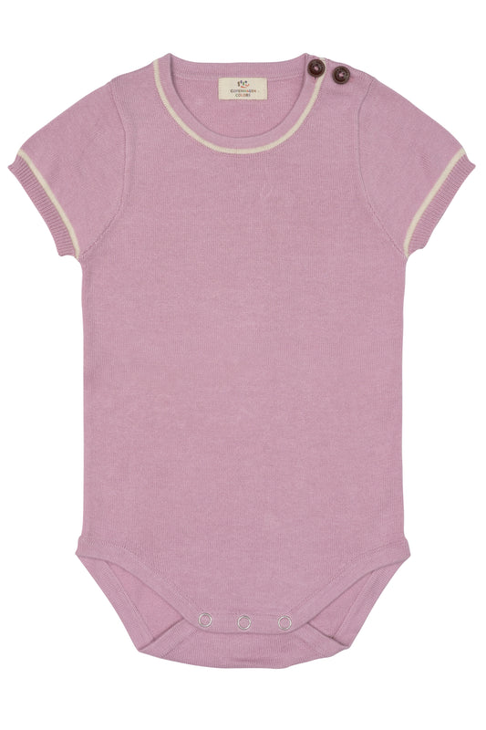 Gebreide romper met korte mouwen - Lavendel