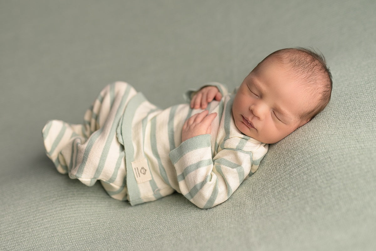 New born set Striped Mint/Ecru