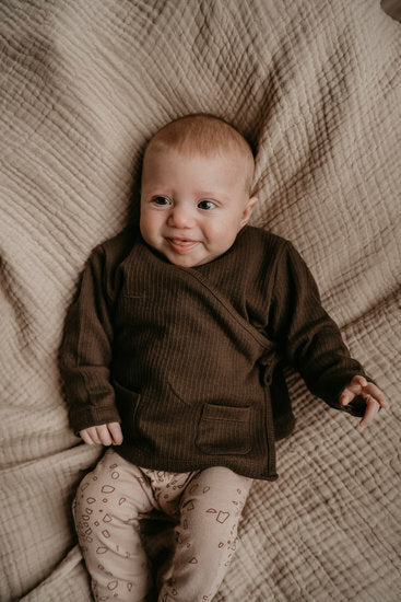 Cardigan Rib Dark Brown