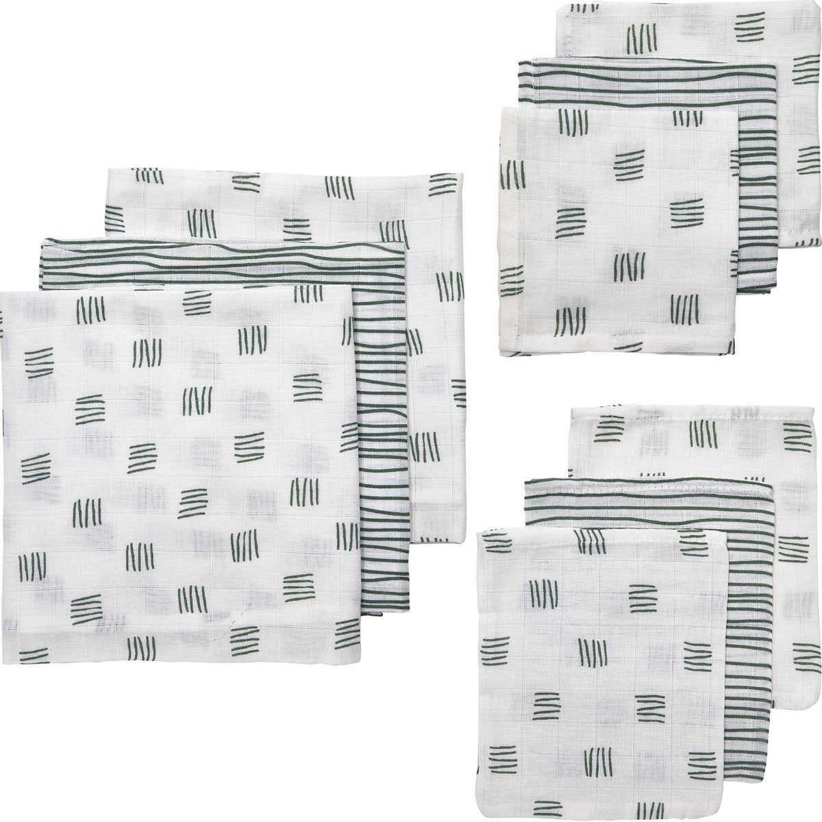 Hydrofiele Starterset 9-delig Block Stripe - Forest Green