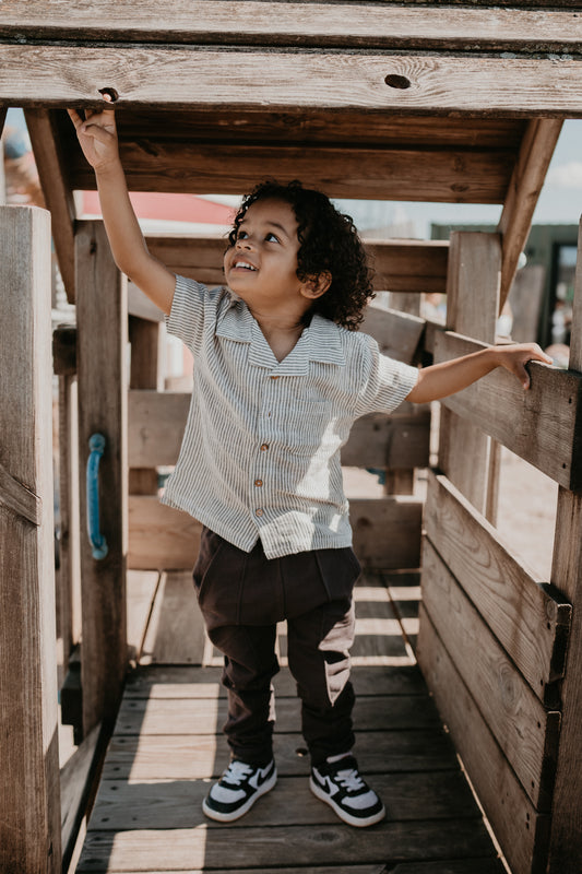 Blouse Stripe Raisin
