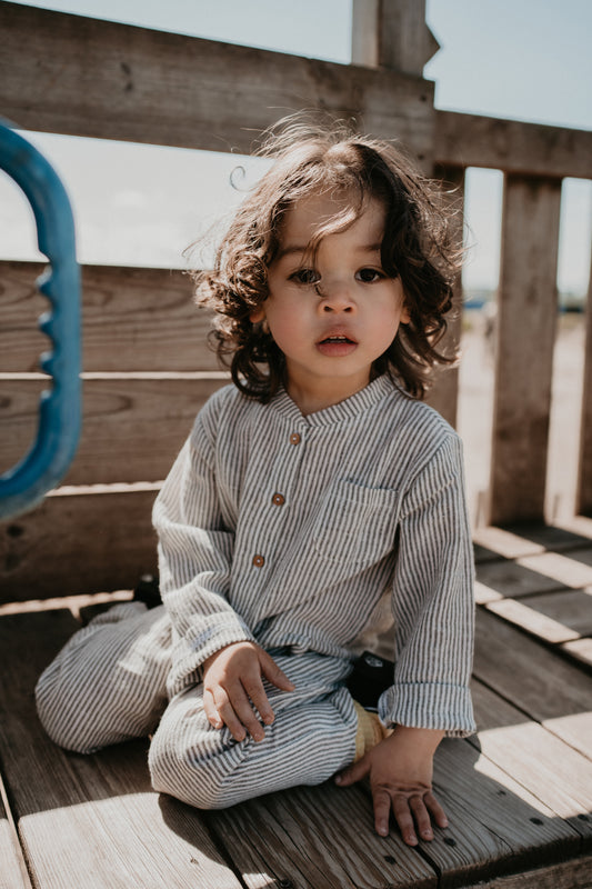 Suit Sara Stripe Raisin