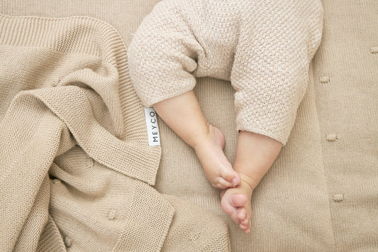 Wiegdeken Mini Knots - Sand - 75X100cm