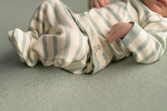 New born set Striped Mint/Ecru