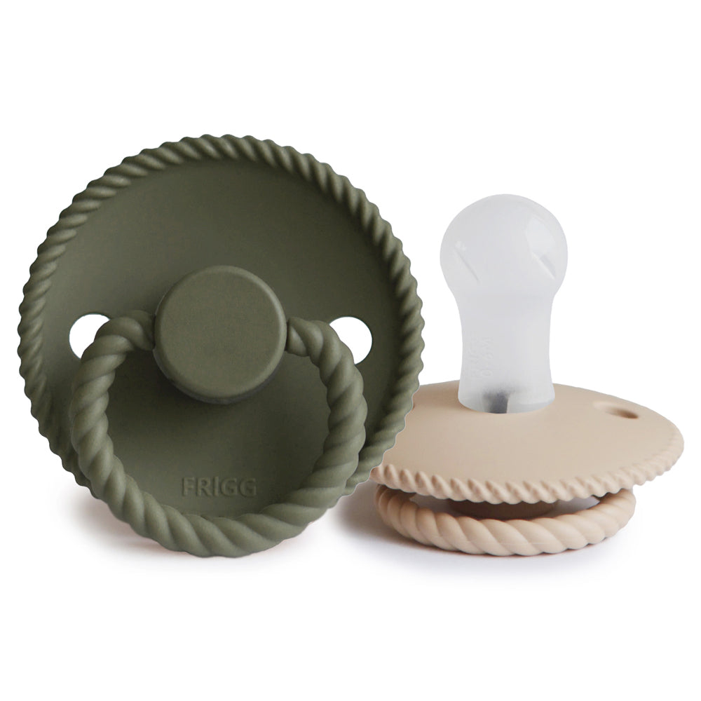 Fopspeen ROPE - 2-PACK - CROISSANT/OLIVE