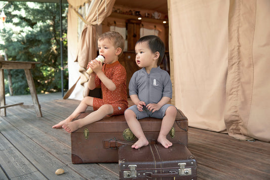 SPF Short Sleeve Sunsuit Speckles rust