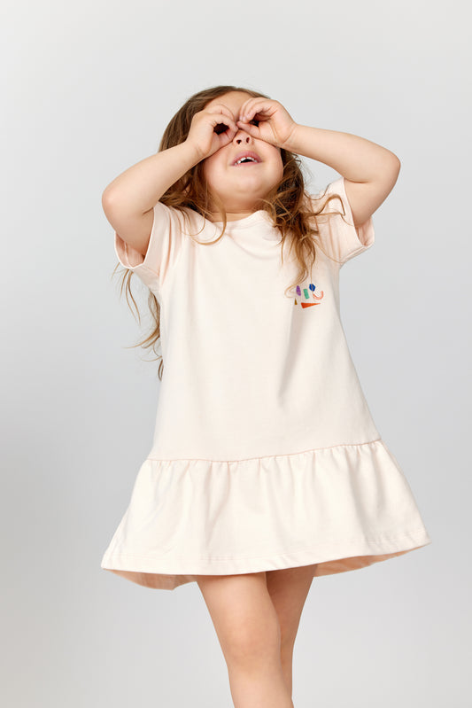 Sweatjurk met Ruche - Pale Yellow