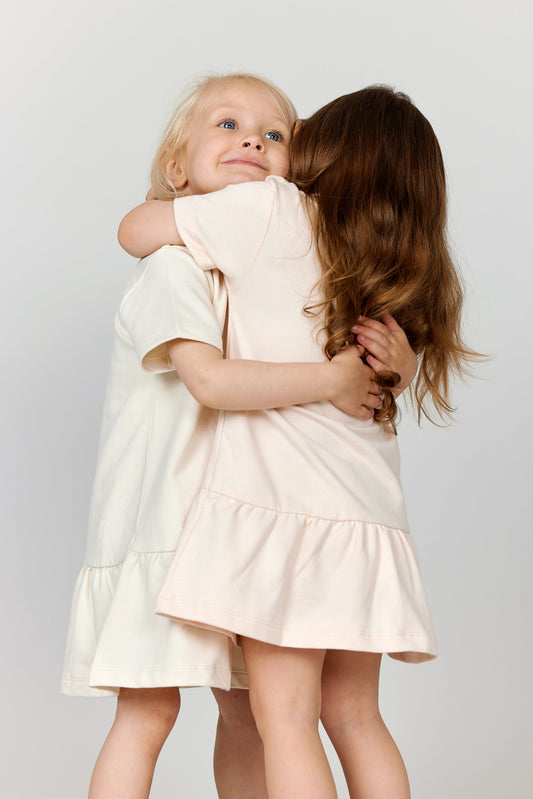 Sweatjurk met Ruche - Soft Pink