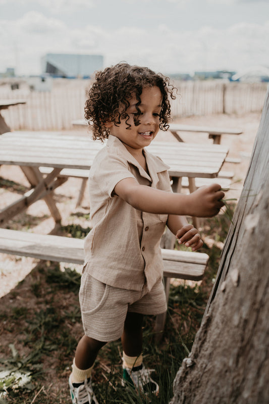 Short Zuri Ecru Stripe