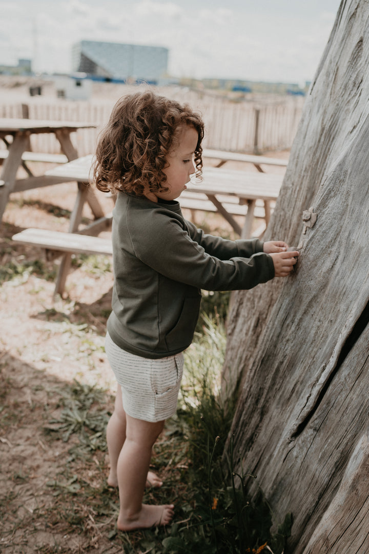 Short Zuri Ecru Stripe