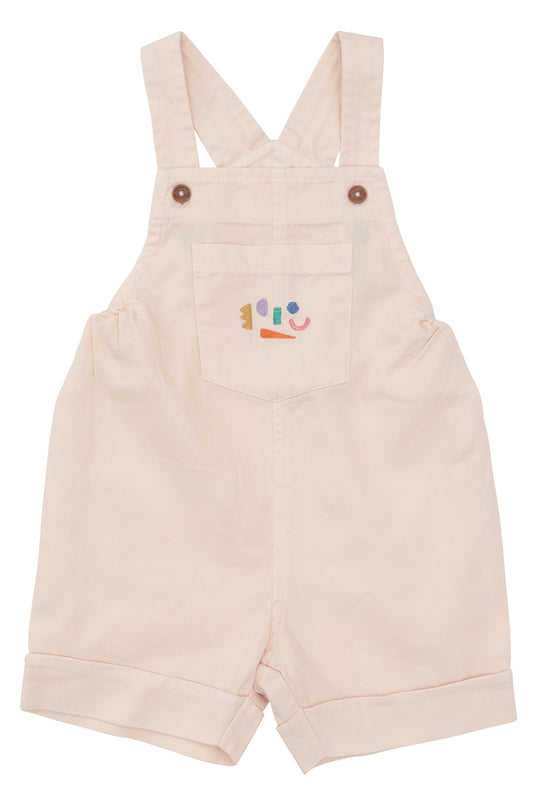 Twill Short Spencer Romper - Soft Pink