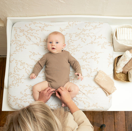 Aankleedkussenhoes - Branches/ Sand