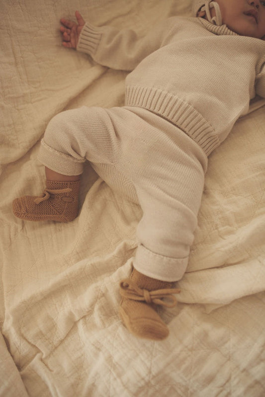 Babyslofjes Hvid - Grey Melange