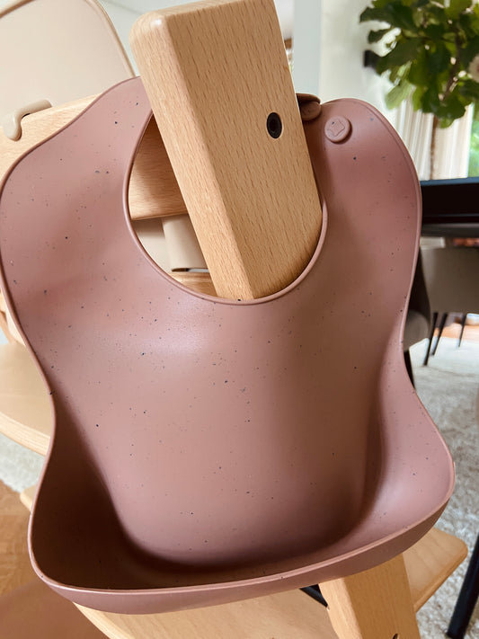 Siliconen eetslab met opvangbakje - Roest