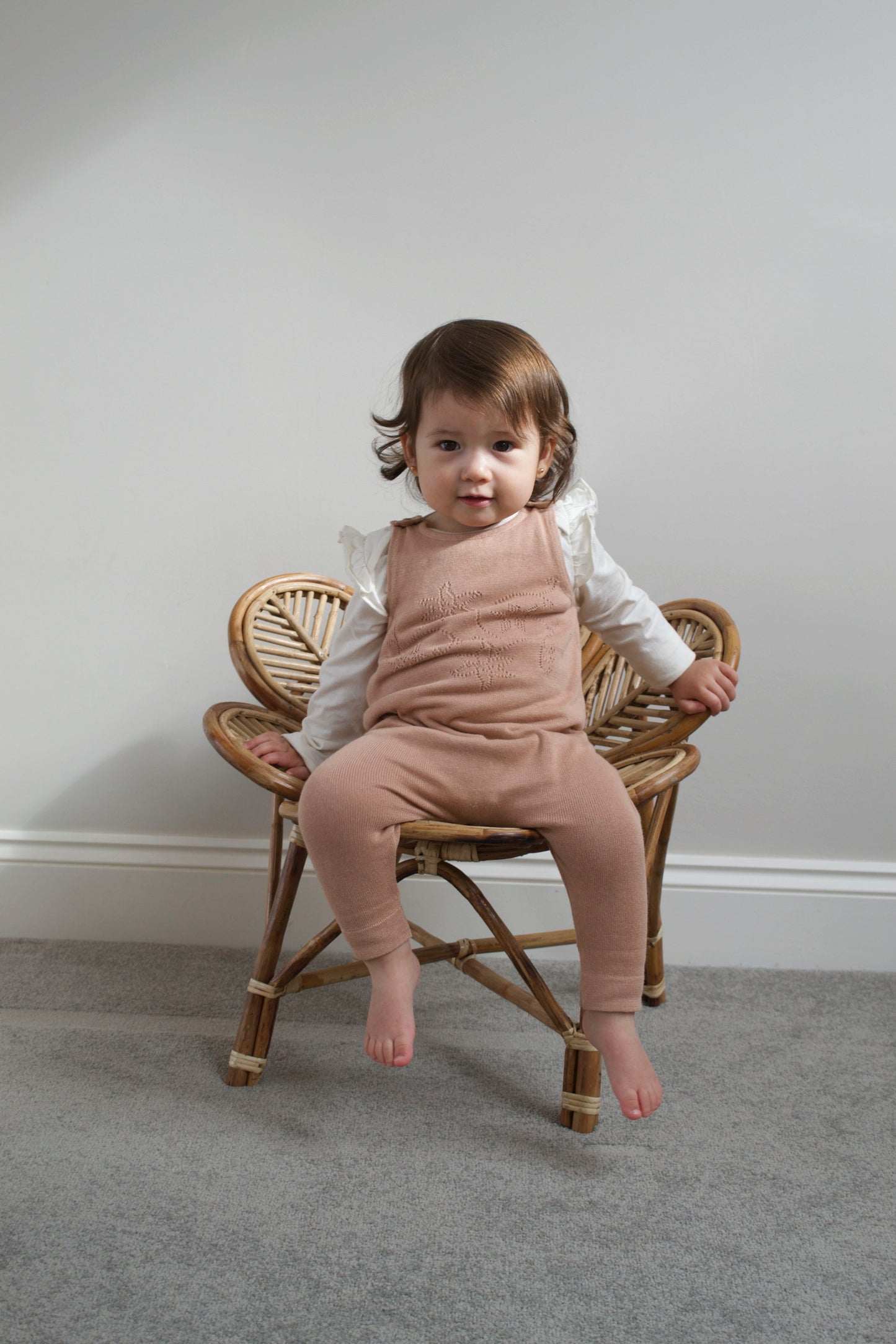 Knit Dungaree Dusty Pink