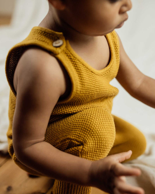 Knit Dungaree Mustard