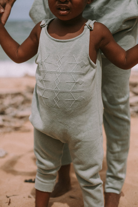 Knit Dungaree Grey Blue